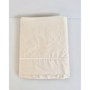 Court of Versailles King Flat Sheet Cream Ivory Color 100% Cotton